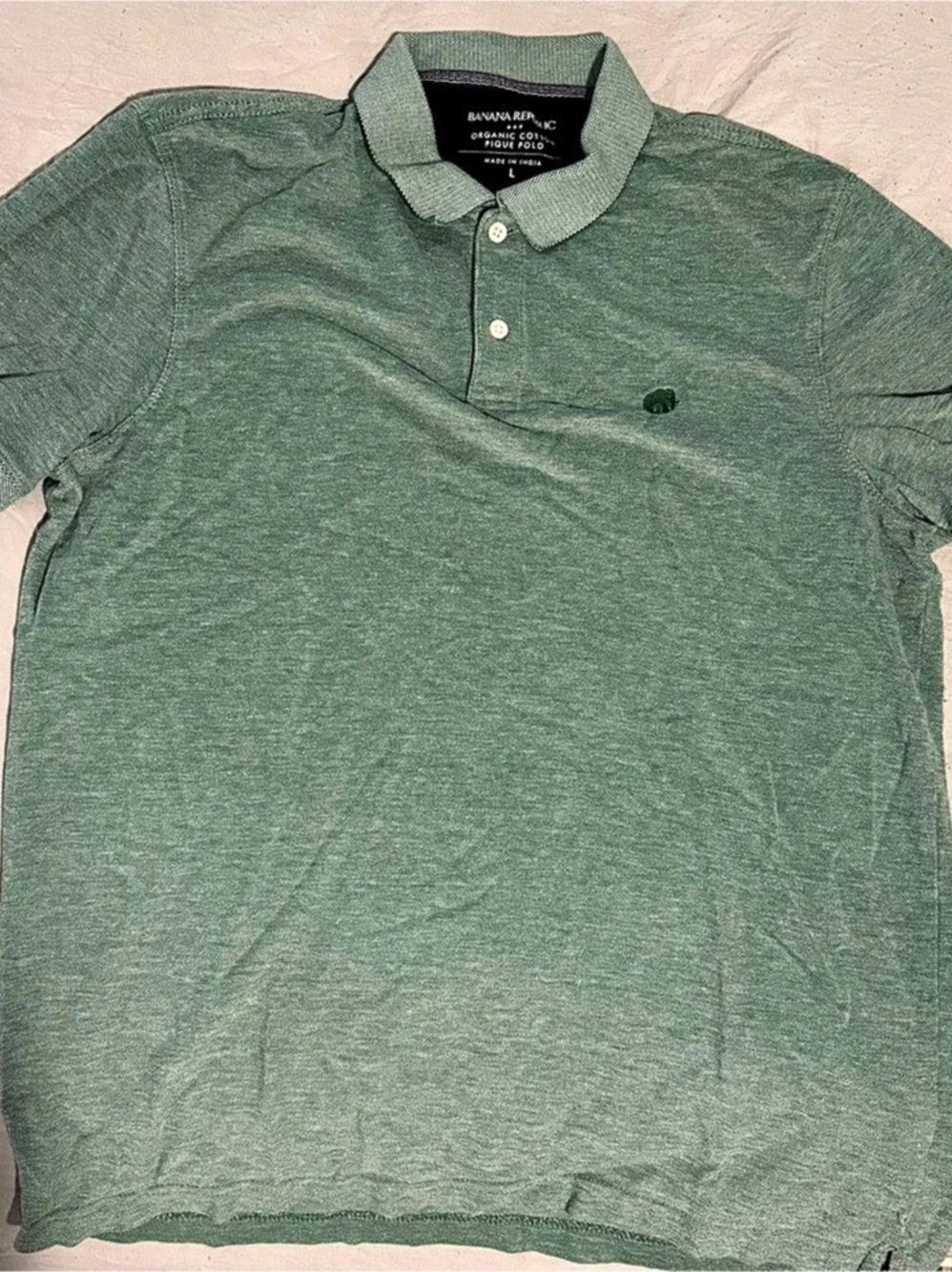 Banana Republic Organic Cotton Pique Polo Men's Green Polo Large